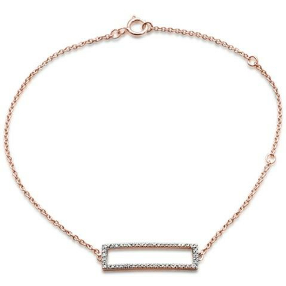 .10ct 14kt rose gold diamond trendy bracelet 7" lo